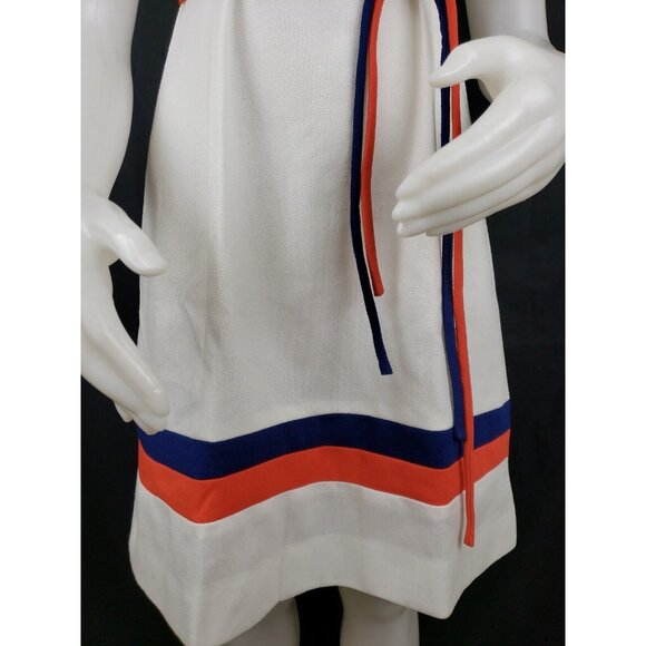 60s Belted Knit Dress Sz 10 Sleeveless Hob Nobber Stewardess Vintage Mod Sheath - Picture 4 of 11